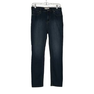 Free People High Rise Fitted Straight Leg Jeans Dark Blue Size 29 Stretchy